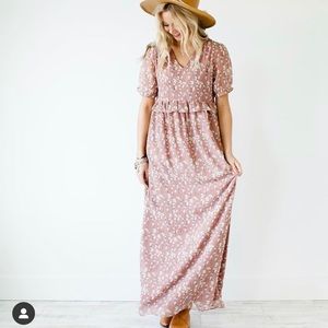 {WORN ONCE} BUMP/NURSING FRIENDLY MAXI DRESS